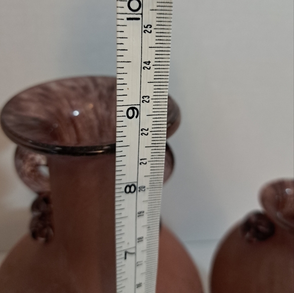 Two Purple rustic glass vase, hand blown. - Picture 3 of 6